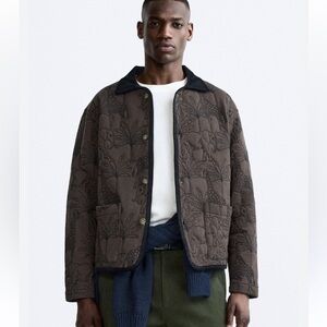 Zara safari embroidered jacket- S/M